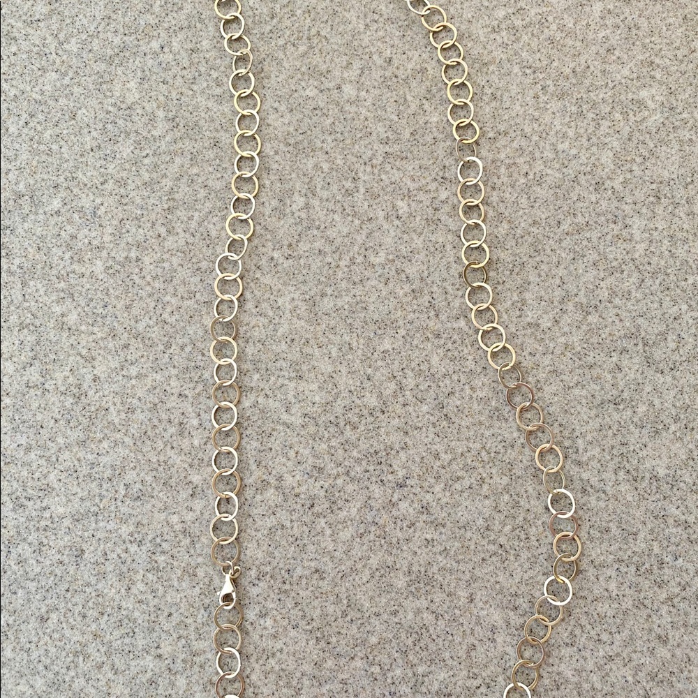 Silver metal Loop 36” necklace